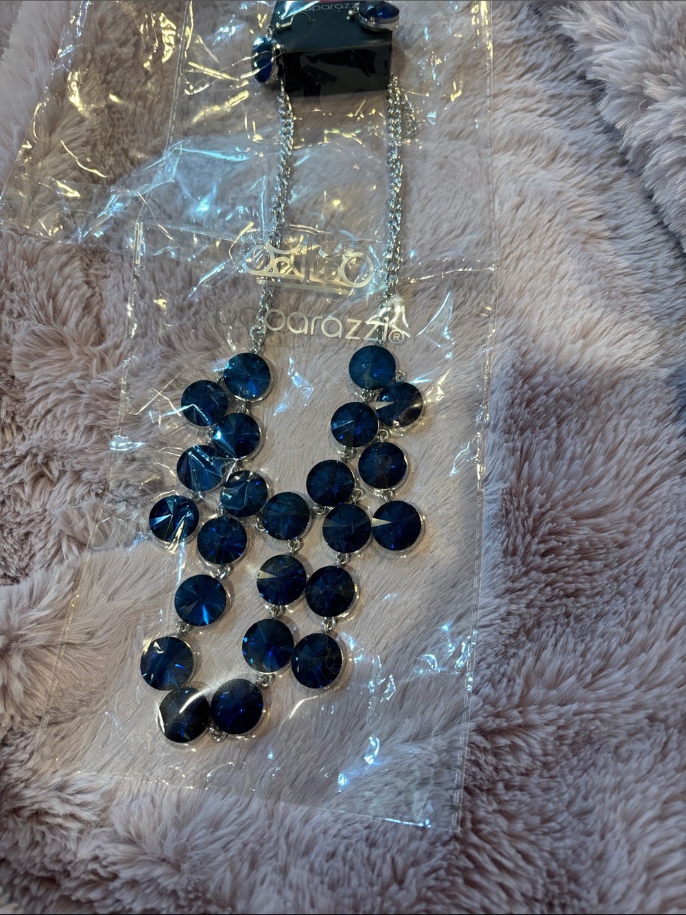 Paparazzi Navy Blue Multi-Disc Bib Necklace